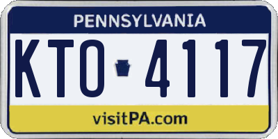 PA license plate KTO4117