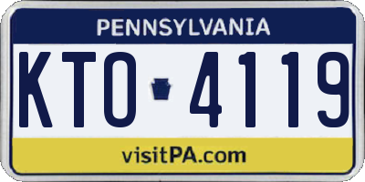 PA license plate KTO4119