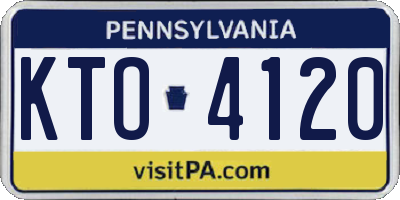 PA license plate KTO4120