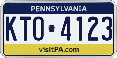 PA license plate KTO4123