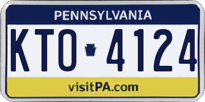 PA license plate KTO4124