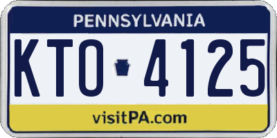 PA license plate KTO4125