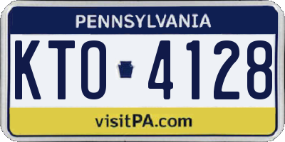 PA license plate KTO4128