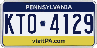 PA license plate KTO4129