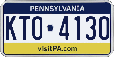 PA license plate KTO4130