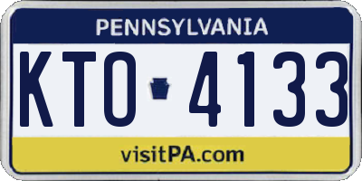 PA license plate KTO4133