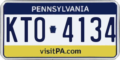PA license plate KTO4134