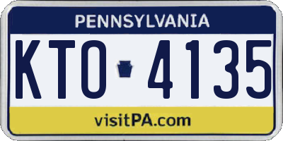 PA license plate KTO4135