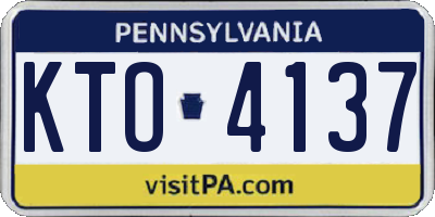 PA license plate KTO4137