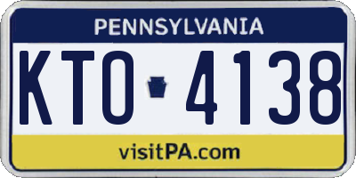 PA license plate KTO4138