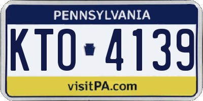 PA license plate KTO4139