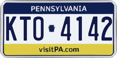 PA license plate KTO4142