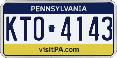 PA license plate KTO4143