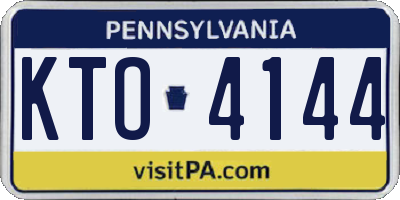 PA license plate KTO4144