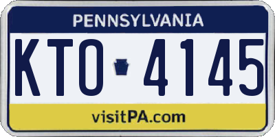 PA license plate KTO4145
