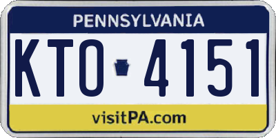 PA license plate KTO4151