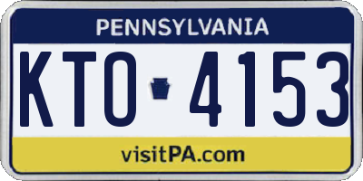 PA license plate KTO4153