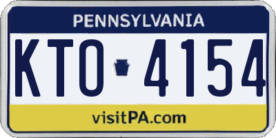 PA license plate KTO4154