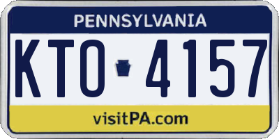 PA license plate KTO4157