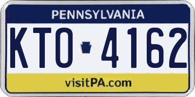 PA license plate KTO4162