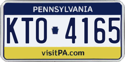 PA license plate KTO4165