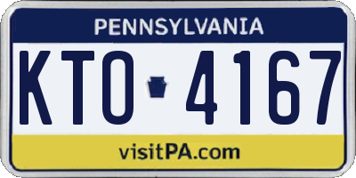 PA license plate KTO4167