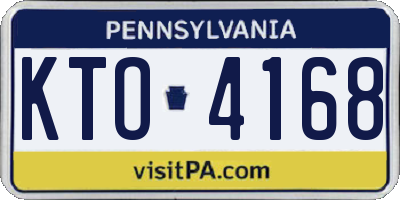 PA license plate KTO4168