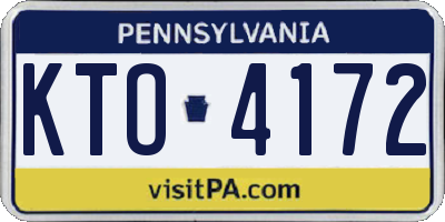 PA license plate KTO4172
