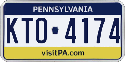 PA license plate KTO4174
