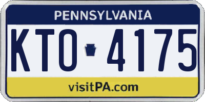 PA license plate KTO4175