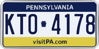 PA license plate KTO4178