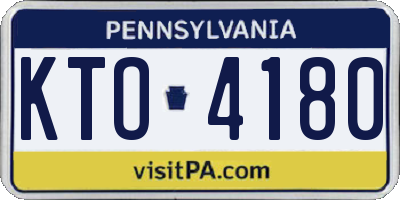 PA license plate KTO4180