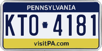 PA license plate KTO4181