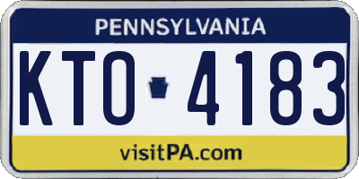 PA license plate KTO4183