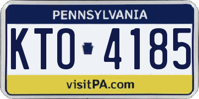 PA license plate KTO4185