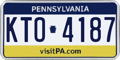 PA license plate KTO4187