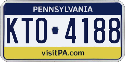 PA license plate KTO4188