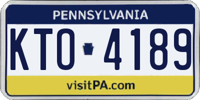 PA license plate KTO4189