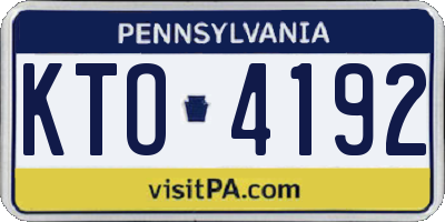 PA license plate KTO4192