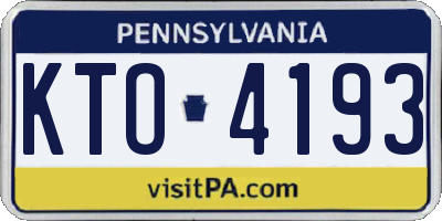 PA license plate KTO4193