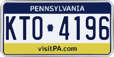 PA license plate KTO4196