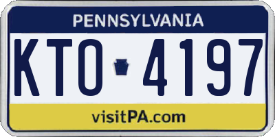 PA license plate KTO4197