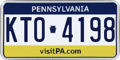 PA license plate KTO4198
