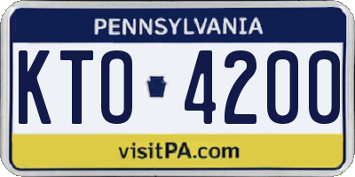 PA license plate KTO4200