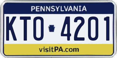 PA license plate KTO4201