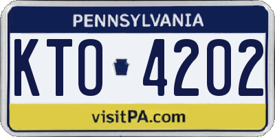 PA license plate KTO4202