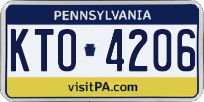PA license plate KTO4206