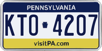 PA license plate KTO4207
