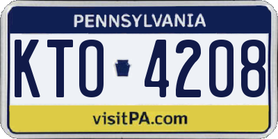 PA license plate KTO4208