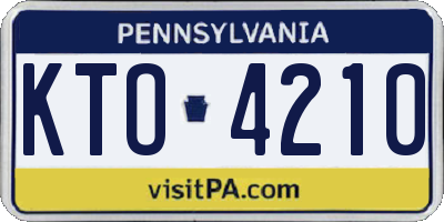 PA license plate KTO4210